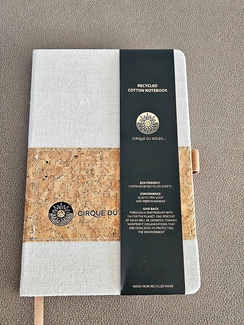Cirque du Soleil Recycled Cotton Notebook with Cork Cover